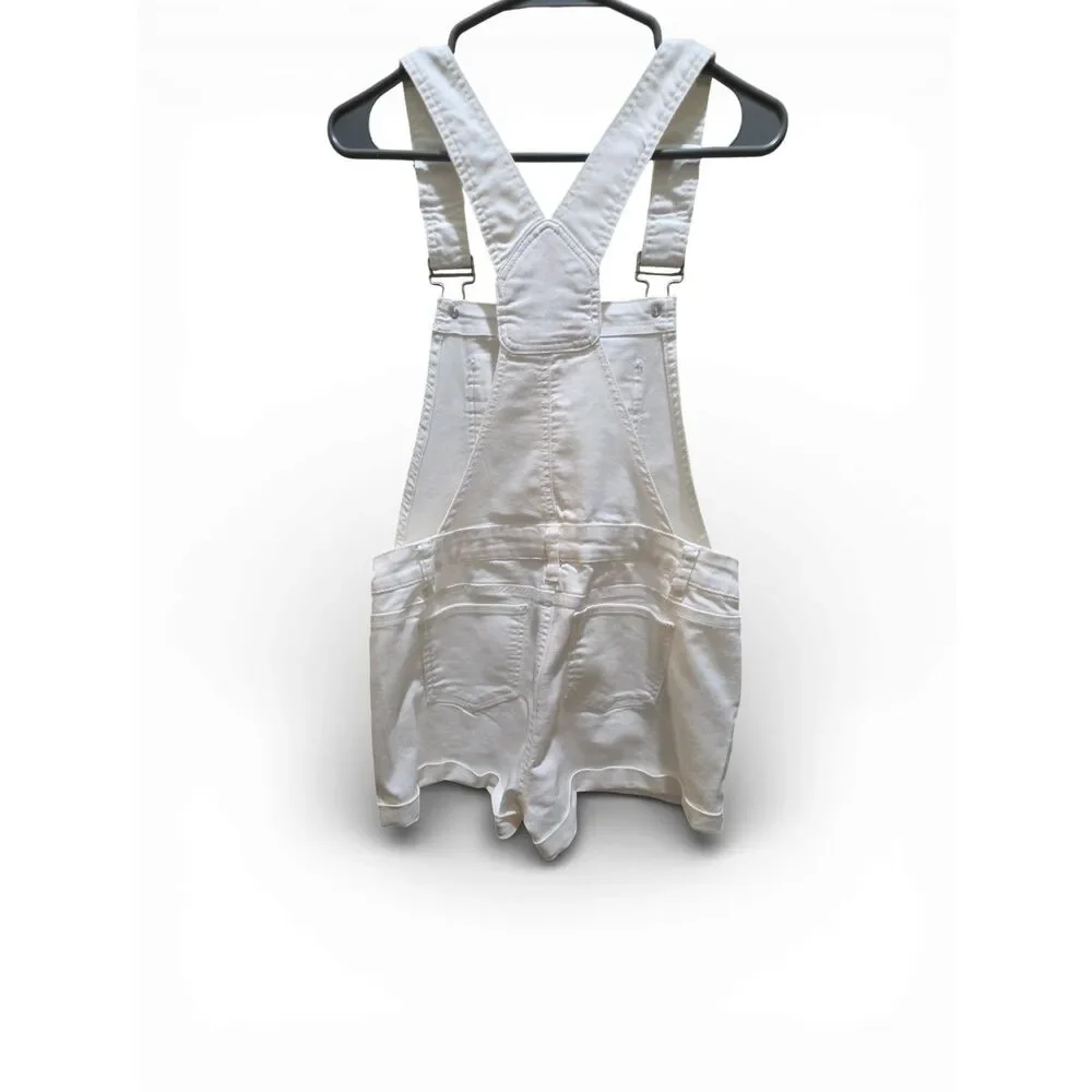 Girls White Denim Shortalls | Overall Shorts | Size 9 | Pre-Owned - Picture 6 of 15